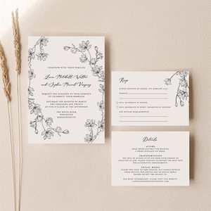 Sophia - Wedding Invitation Cards Set of 3