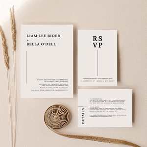 Bella Wedding Invitations: Bella - Wedding Invitation Set of 3 Cards