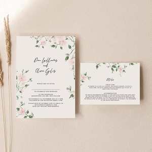Olivia - Wedding Invitation Set of 2 Cards