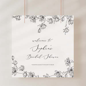 Magnolia Flower Bridal Shower Welcome Sign