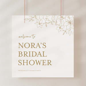 Bridal Shower Welcome Sign: Floral Bridal Shower Welcome Sign Template