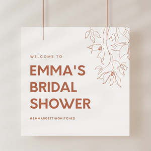 Bridal Shower Welcome Sign: Minimal Bridal Shower Welcome Sign Template