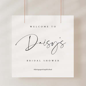 Bridal Shower Welcome Sign: Black and White Bridal Shower Welcome Sign Template