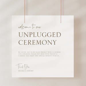 Unplugged Ceremony Sign: Simple Wedding Unplugged Ceremony Sign