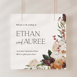 Wedding Welcome Sign: Rustic Wedding Welcome Sign Template