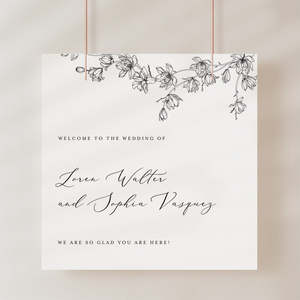 Wedding Welcome Sign: Magnolia Flower Wedding Welcome Sign Template