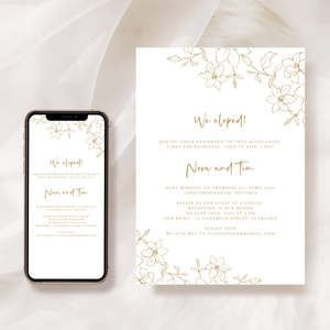 Floral Elopement Announcement