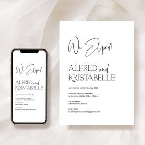 Elopement Announcements: Modern Elopement Announcement