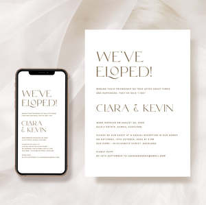 Elopement Announcements: Minimalist Elopement Announcement