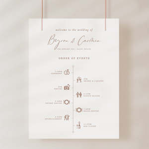 Elegant Wedding Reception Timeline Sign Template