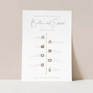 Wedding Reception Timeline Template: Simple Wedding Day Timeline Sign Template