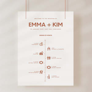 Wedding Reception Timeline Template: Minimal Wedding Reception Timeline Sign Template