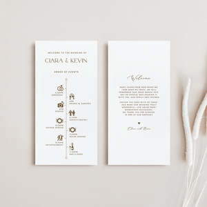 Wedding Reception Timeline Template: Minimalist Wedding Welcome Bag Note Template