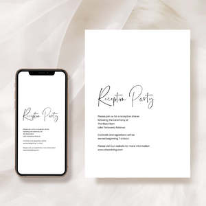 Wedding Reception Invitation: Modern Wedding Reception Invitation Template