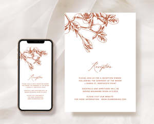 Cherry Blossom Wedding Reception Invitation Card