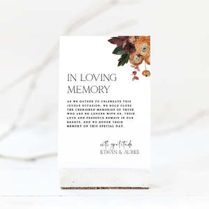 Rustic In Loving Memory Wedding Sign Template