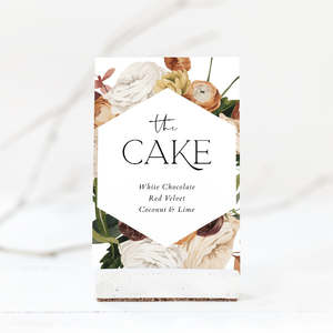 Wedding Table Signs: Rustic Wedding Cake Sign Template