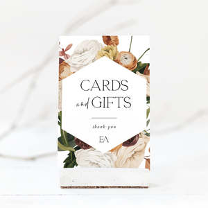 Rustic Wedding Cards and Gifts Sign Template