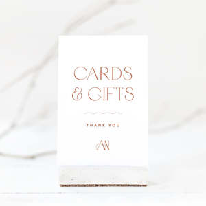 Wedding Table Signs: Modern Wedding Cards and Gifts Sign Template