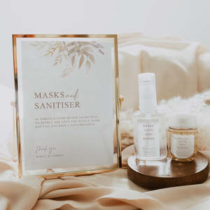 Boho Wedding Hand Sanitiser Signage and Labels