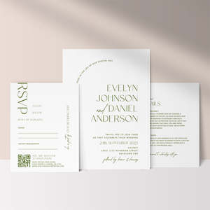 Evelyn - Wedding Invitation Cards Set of 3