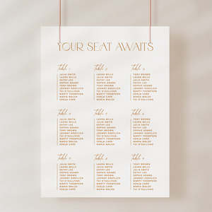 Amber Wedding Invitations: Amber - Wedding Seating Chart
