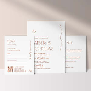Amber Wedding Invitations: Amber Wedding Invitation - Set of 3