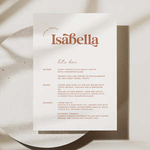 Hannah Wedding Invitations: Hannah - Wedding Menu Cards