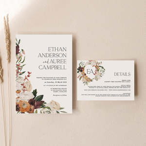 Auree Wedding Invitations: Auree - Wedding Invitation Set of 2 Cards