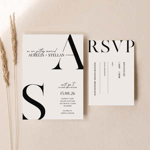 Diy Wedding Invitation Ideas: Aurelia - Wedding Invitations Set of 2