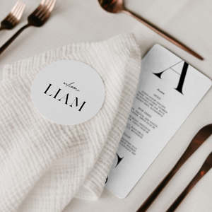 Bold Wedding Menu Place Cards