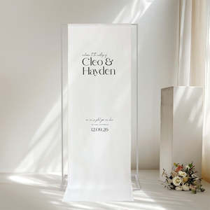 Simple Elegant Wedding Invitations Stationery: Cleo - Linen Welcome Sign