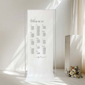 Simple Elegant Wedding Invitations Stationery: Cleo - Linen Seating Chart