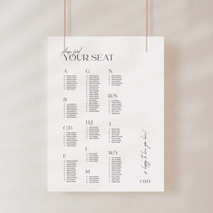 Simple Elegant Wedding Invitations Stationery: Cleo - Wedding Seating Chart