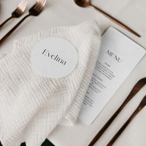 Simple Elegant Wedding Invitations Stationery: Cleo - Menu and Place Card