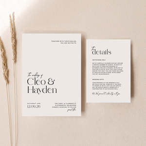 Cleo Wedding Invitations - Set of 2
