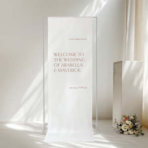Classic Wedding Invitations Stationery: Arabella - Linen Welcome Sign