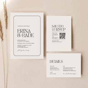 Elegant Wedding Invitations Stationery: Erina - Wedding Invitation Suite