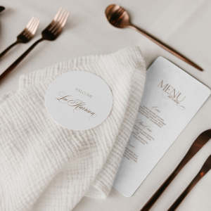 Romantic Wedding Invitations: Evora - Menu and Place Card