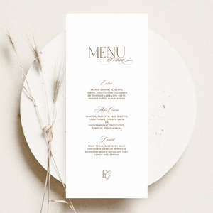 Evora - Wedding Menu Cards