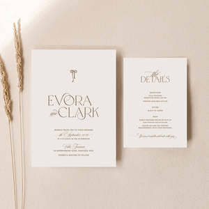 Romantic Wedding Invitations: Evora - Wedding Invitation Set