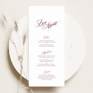 Timeless Wedding Invitations: Victoria - Wedding Menu Cards