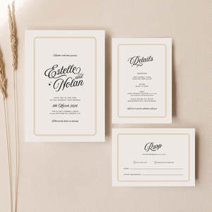 Vintage Wedding Invitations: Estelle - Wedding Invitation Suite