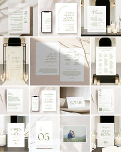 All: 14 Minimal Wedding Invitation & Signage Templates