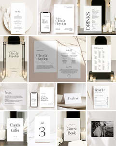 14 Simple Wedding Invitation & Signage Templates