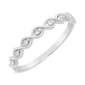 Anniversary Rings: 9ct White Gold Twist Diamond Ring
