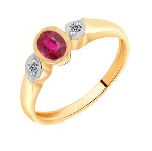 Anniversary Rings: 9ct Yellow Gold Ruby And Diamond Ring