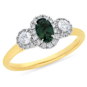 Anniversary Rings: 9ct Sapphire And Diamond Cluster Style Ring