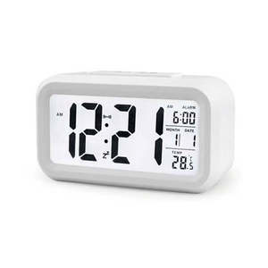 Clocks Barometers: White Digital Alarm Clock