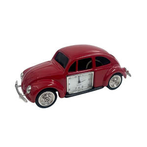 Clocks Barometers: Miniature Novelty Red VW Beetle Clock